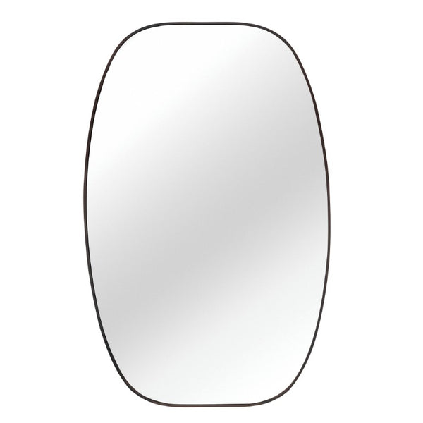 48 Inch Oval Aluminum Framed Wall Mirror Elegant Vanity Accent for Modern Bathroom Decor