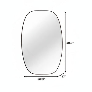 48 Inch Oval Aluminum Framed Wall Mirror Elegant Vanity Accent for Modern Bathroom Decor