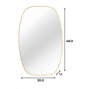 48 Inch Oval Aluminum Framed Wall Mirror Elegant Vanity Accent for Modern Bathroom Decor
