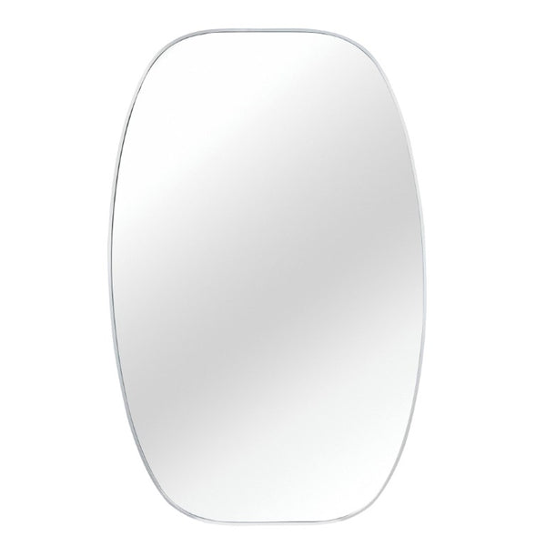 48 Inch Oval Aluminum Framed Wall Mirror Elegant Vanity Accent for Modern Bathroom Decor