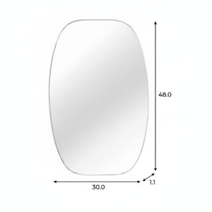 48 Inch Oval Aluminum Framed Wall Mirror Elegant Vanity Accent for Modern Bathroom Decor