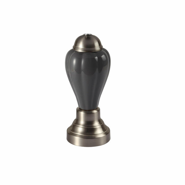 English Elm 27.5" Ceramic Finish Table Lamp with Linen Shade, Silver & Espresso Accents, UL Listed, 27.5" B072116115
