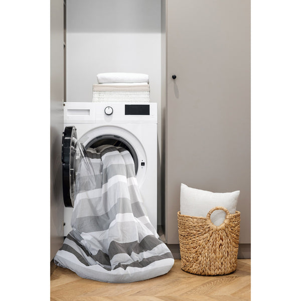 JLA Home Comfort Spaces - Stripe Textured Comforter Set — Lightweight Oeko‑Tex Microfiber Striped Design for Year‑Round Comfort 90 L x 104 W x 1.5H AM10-0133