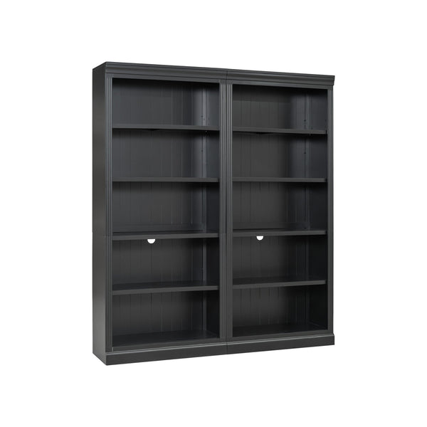English Elm 83" 5-Tier Bookcase Suite with LED Light Strip, Adjustable Shelves, Cable Hole & 55lb Capacity, Black N751S246920B
