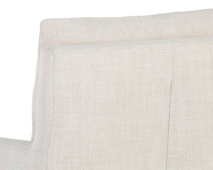 Sunpan GLENROSE Wheeled Dining Armchair in Effie Linen - Elegant Comfort with Mobility & Timeless Style 106570V