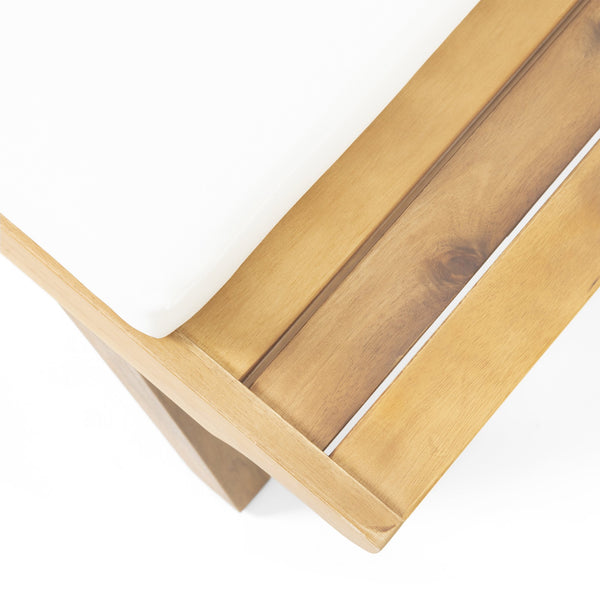 English Elm Christopher Knight Home® - SEDONA Acacia Wood Slatted Club Chair with Wide Seats, Water-Resistant Cushions for Patio Comfort Teak 40.25 L x 32 W x 10.75 H 63744.00WHI