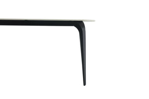 English Elm Modern Sintered Stone Rectangular Dining Table with Gold Accent Metal Base W3493P436837