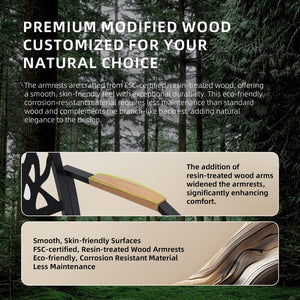 English Elm 7PC Outdoor Patio Aluminum Furniture Set with Sunbrella Cushions, Branch Back Chairs & Umbrella Hole W1886S00012