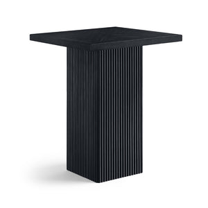 Meridian Furniture Belinda Sculptural Fluted Base Bar Height Table with Oak Veneer Top for Modern Dining Spaces Black 32 inches 756Black-T
