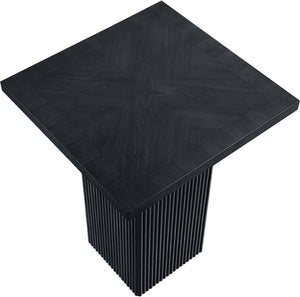 Meridian Furniture Belinda Sculptural Fluted Base Bar Height Table with Oak Veneer Top for Modern Dining Spaces Black 32 inches 756Black-T