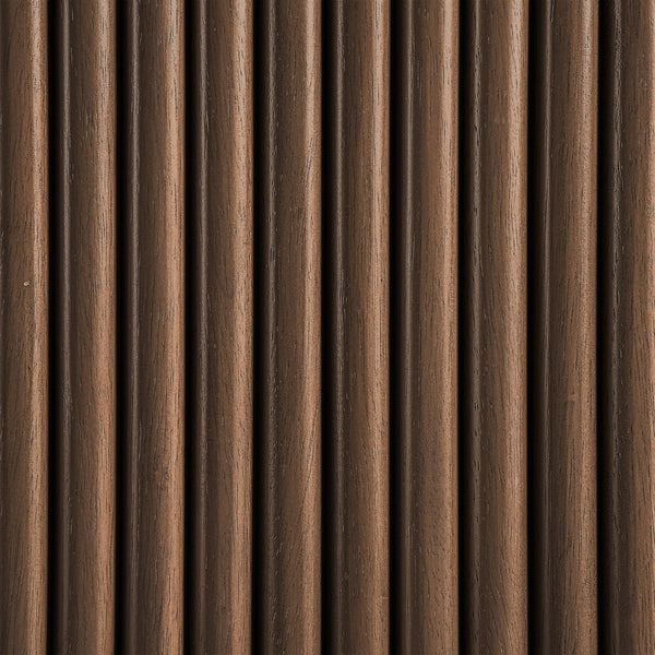Meridian Furniture Belinda Sculptural Fluted Base Bar Height Table with Oak Veneer Top for Modern Dining Spaces Brown 32 inches 756Brown-T