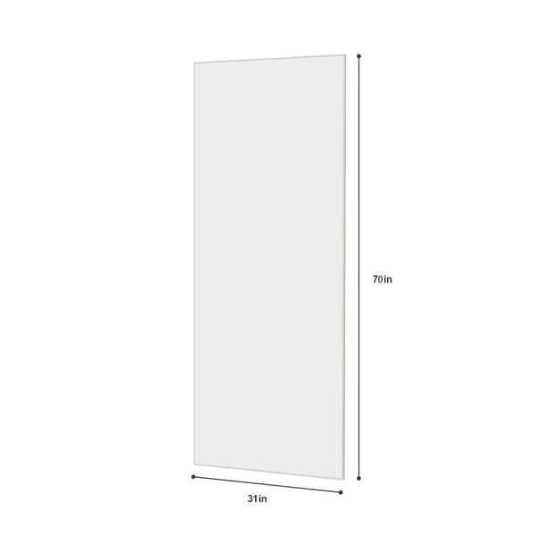 English Elm 70" Full Length Mirror Aluminum Alloy Frame Shatter Proof Wall or Leaning Bedroom White W2071P248359