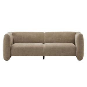 English Elm Tonson Wave Silhouette Boucle Three Seater Sofa Sculptural Modern Living Room Seating Camel N773IS00030T