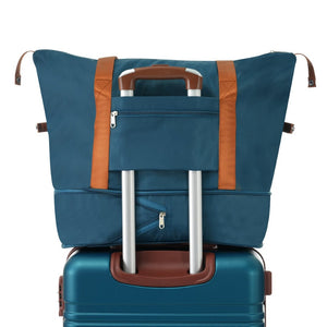 English Elm Hardshell Abs Suitcase Set with Duffel and Toiletry Bag Tsa Lock Spinner Wheels Blue N732P193484C