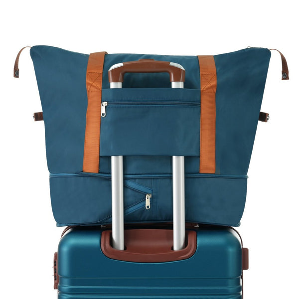 English Elm Hardshell Abs Suitcase Set with Duffel and Toiletry Bag Tsa Lock Spinner Wheels Blue N732P193484C