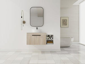 English Elm 42" Modern Floating Bathroom Vanity With Ceramic Sink, Soft-Close Doors & Stylish Storage Solutions P1 W999S00292-GIGA