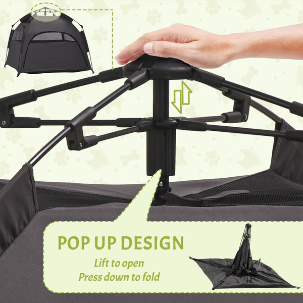English Elm Dog Pop-up Shade Tent with Oxford Fabric Ventilation Windows and Ground Pegs Carry Bag T3971P407049