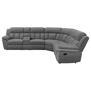 English Elm Divine Six Piece Chenille Reclining Sectional with Tufted Cushions for Living Rooms B062S01411