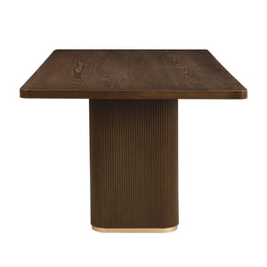 English Elm Christopher Knight Home® - 84" Rectangular Dining Table – Elegant Walnut Centerpiece For 6-8, Easy Assembly & Versatile Use! N771P296162T_N771P296163T