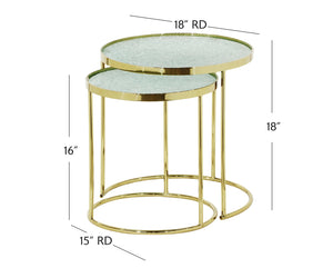Basset Mirror Bridget Nesting Tables – Stylish Modern Design With Gold Frames & Crackled Glass For Versatile Spaces Gold Metal 7571-lr-202