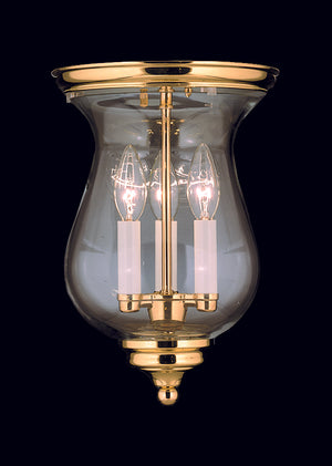 Framburg 3-light Colonial Flush Mount Fixture For Elegant Spaces - Usa-made Classic Design, Versatile Style Polished Brass Metal 7572 Pb