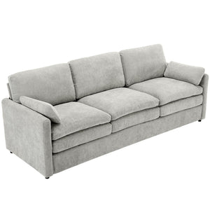 English Elm 101.2" Modular Chenille Sectional Sofa with Tufted Cushions and Deep Seating for Living Room Light Grey N719S001922R