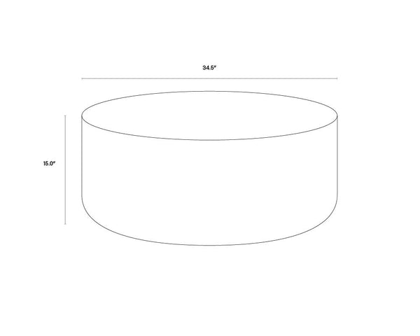 Sunpan Diaz Coffee Table - Stylish Drum Design with Unique Concrete Finish for Modern Indoor and Outdoor Spaces Grey / Wood Grain Brown