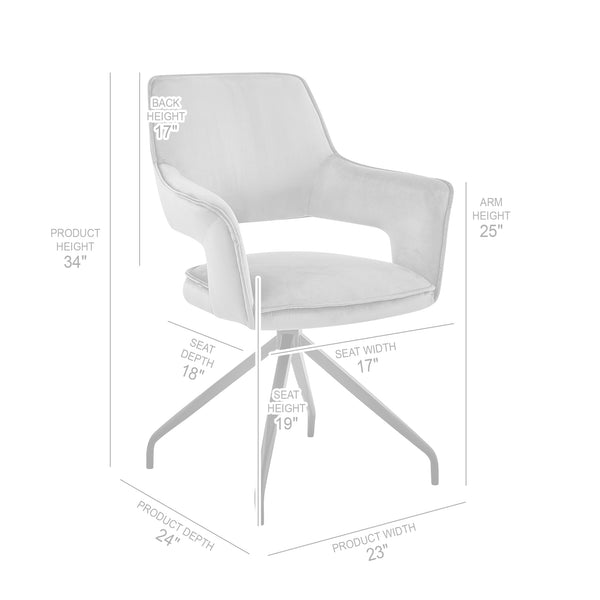 English Elm Devora Modern Velvet Dining Accent Chair with Durable Upholstery and Sturdy Wooden Four-Leg Base Gray B2736P354288