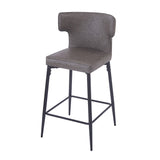 Christopher Knight Home® - Noble House - - 28Inch Counter Height Bar Stools Set Of 2, Modern Bar Upholstered Chairs With Pu Leather, Metal Footrest And Frame For Kitchen Island, Bar Table, Dining Room, Gray