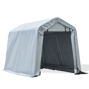 English Elm Outsunny Portable Galvanized Steel Carport with Uv Shield Pe Cover for Bikes and Tools W2225P200751
