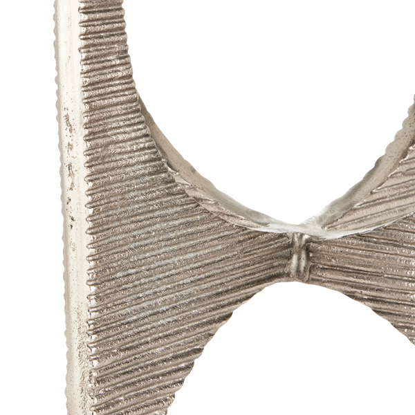 Micha Marble Accent Table - Exquisite Antique Nickel Finish with Unique Textured Design & Character