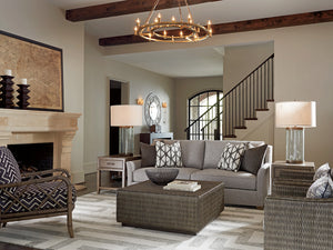 Lexington Tommy Bahama Home Seawatch Woven Cocktail Table - Casual Elegance With Woven Rattan & Weathered Driftwood Finish Smoke Gray  562-947