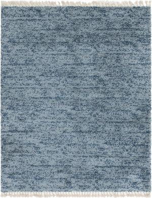 Unique Loom Hygge Shag Misty Machine Made Abstract Rug Blue, Light Blue 8' 0" x 10' 0"