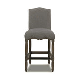 English Elm Odette 26.5" Farmhouse Upholstered Counter Height Bar Stool, Heathered Grey Linen