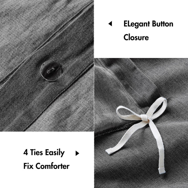 English Elm 3PCS Waffle Washed Comforter Set Full/Queen with Breathable 100% Cotton Face and Plush 270G Fill Grey 12 L x 10 W x 7.5 H B035P341122