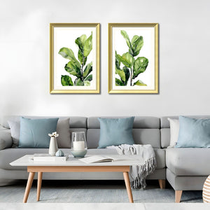 English Elm Set Of 3 Green Leaf Botanical Wall Art Prints – Modern Framed Decor For Living Room & Bedroom 20X28" T3976P383233-GIGA