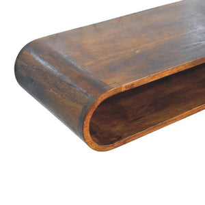 36 Inch Solid Wood Wall Mounted Console with Open Shelf Entryway Floating Table
