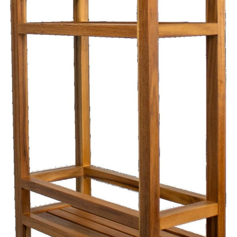 HomeRoots 12 Inch Solid Natural Wood Wall Shelf Floating Bathroom Storage Organizer Decor 757887