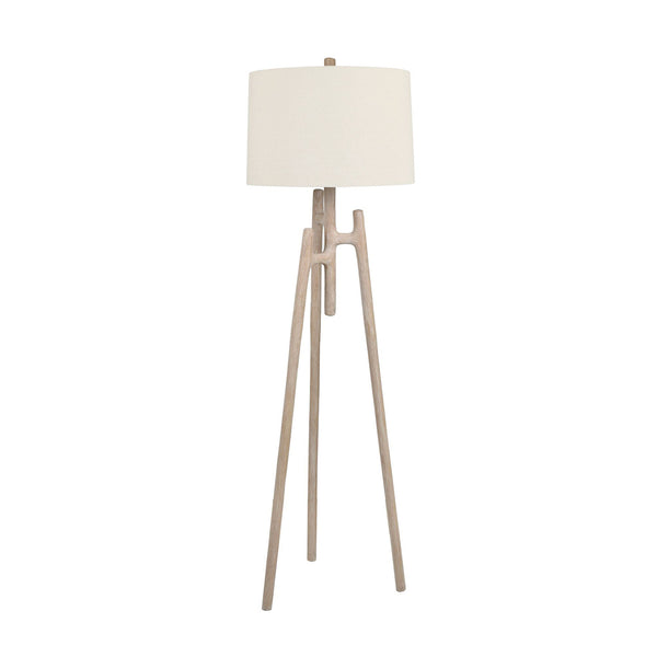Crestview Collection 63"H Rustic Triple Legs Floor Lamp With Oatmeal Drum Shade – Stylish Lighting For Any Room   Cvavp2078