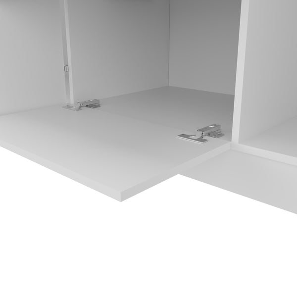 English Elm Kibo Six-Door Armoire with Drawer and Double Rods, 7 Shelves, Scratch-Resistant Melamine Finish White 72.44 L x 23.23 W x 4.33 H B097S00232