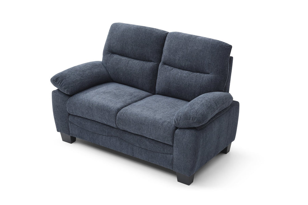English Elm Summerton Plush Loveseat with Soap-Top Arms, Chenille Upholstery and Foam-Encased Coil Support Blue 31 L x 60 W x 15 H B078P349522