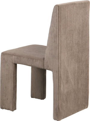 Meridian Furniture Benson Art Deco Corduroy Microsuede Upholstered Dining Chair with High Back Iron Frame Support Brown 757Brown-C