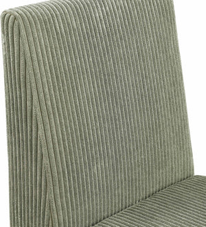 Meridian Furniture Benson Art Deco Corduroy Microsuede Upholstered Dining Chair with High Back Iron Frame Support Green 757Green-C