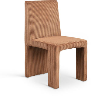 Meridian Furniture Benson Art Deco Corduroy Microsuede Upholstered Dining Chair with High Back Iron Frame Support Saddle 757Saddle-C