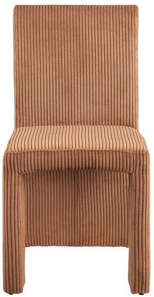 Meridian Furniture Benson Art Deco Corduroy Microsuede Upholstered Dining Chair with High Back Iron Frame Support Saddle 757Saddle-C