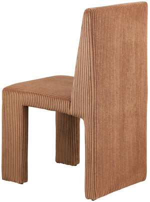 Meridian Furniture Benson Art Deco Corduroy Microsuede Upholstered Dining Chair with High Back Iron Frame Support Saddle 757Saddle-C