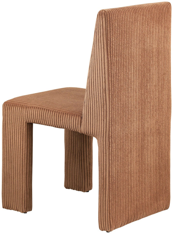 Meridian Furniture Benson Art Deco Corduroy Microsuede Upholstered Dining Chair with High Back Iron Frame Support Saddle 757Saddle-C
