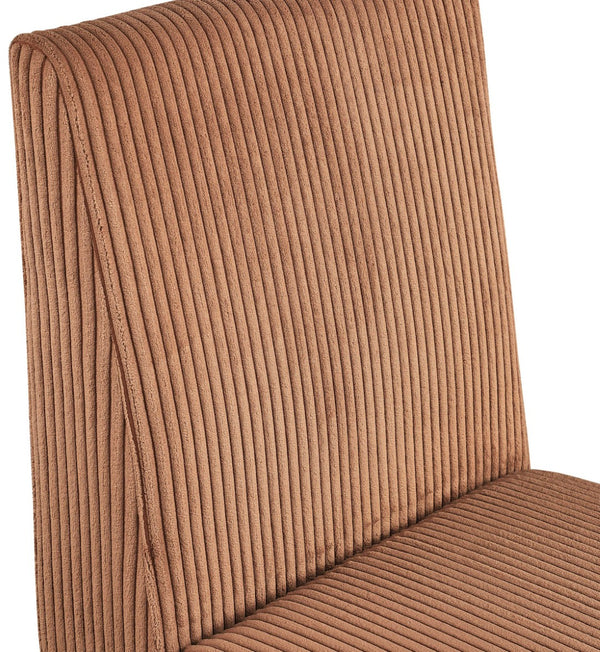 Meridian Furniture Benson Art Deco Corduroy Microsuede Upholstered Dining Chair with High Back Iron Frame Support Saddle 757Saddle-C
