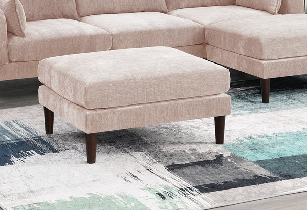English Elm Contemporary 5-Piece Modular Sectional Sofa Set in Blush Morgan Fabric — Plush, Versatile L-Shaped Design Pink 33 L x 27 W x 14 H B011S01578