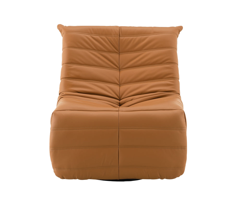 English Elm Talmon Plush Chenille Glider Recliner with 360° Swivel, Manual Recline, Foam Comfort, Low Clearance Orange 37.5 L x 32.7 W x 37 H B2726P245872